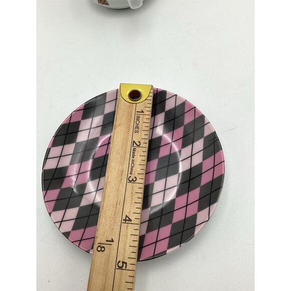 Queenwest Trading Co. Pink Plaid Tea Cup & Saucer Set 2-Piece - Picture 10 of 11